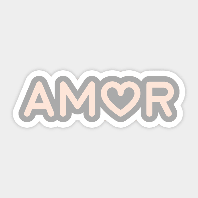 Amor Light Pink Tee Sticker by moni5550